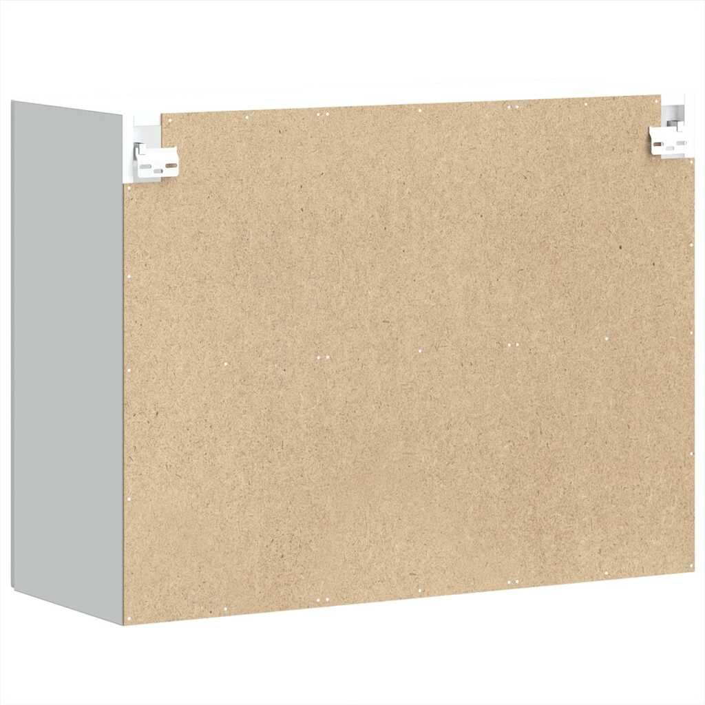 Kitchen Wall Cabinet Kalmar Glass Door Storage Cupboard Engineered Wood White