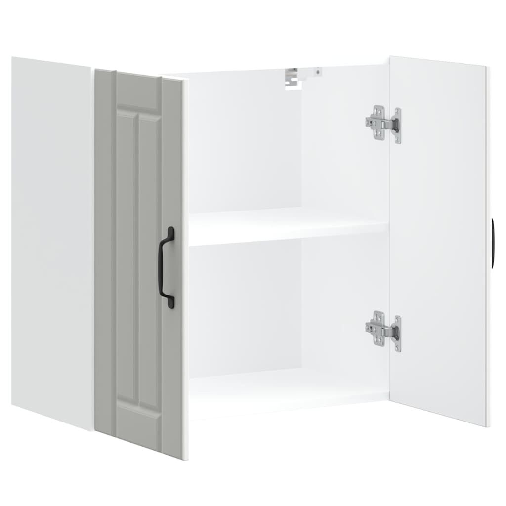 Kitchen Wall Cabinet Lucca Wall Mounted Storage Cupboard Engineered Wood White