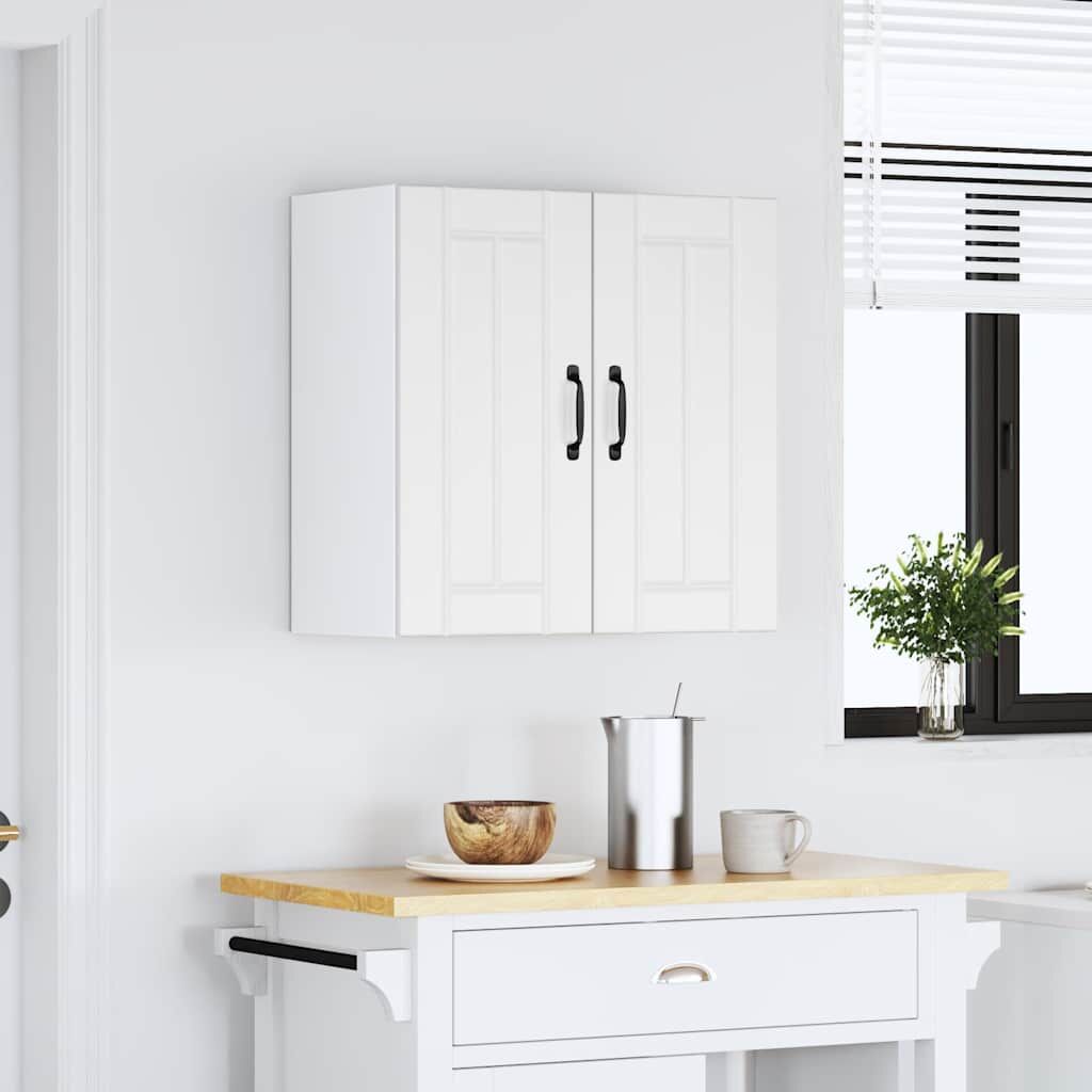 Kitchen Wall Cabinet Lucca Wall Mounted Storage Cupboard Engineered Wood White