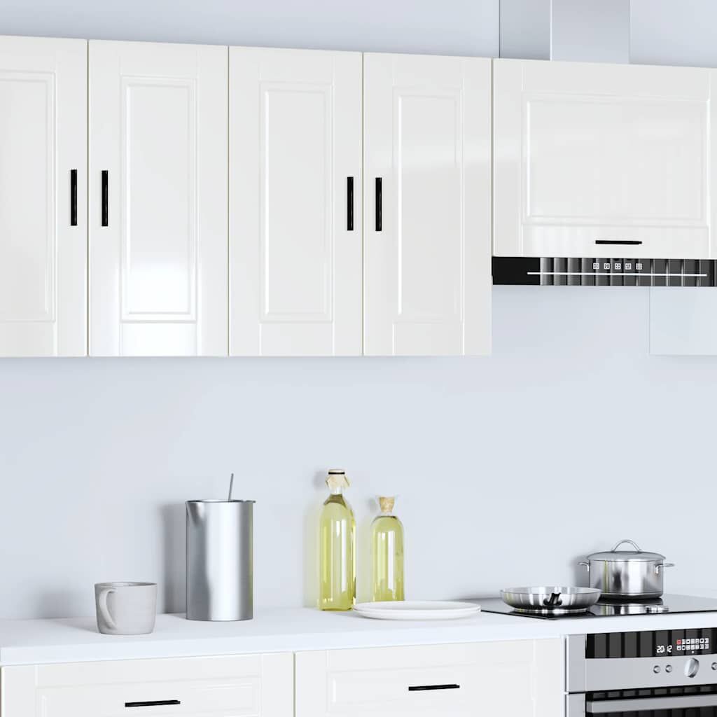 Kitchen Wall Cabinet Porto Storage Cupboard High Gloss Engineered White