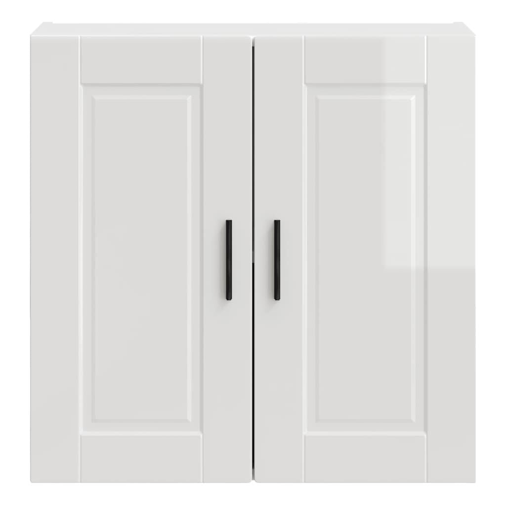 Kitchen Wall Cabinet Porto Storage Cupboard High Gloss Engineered White