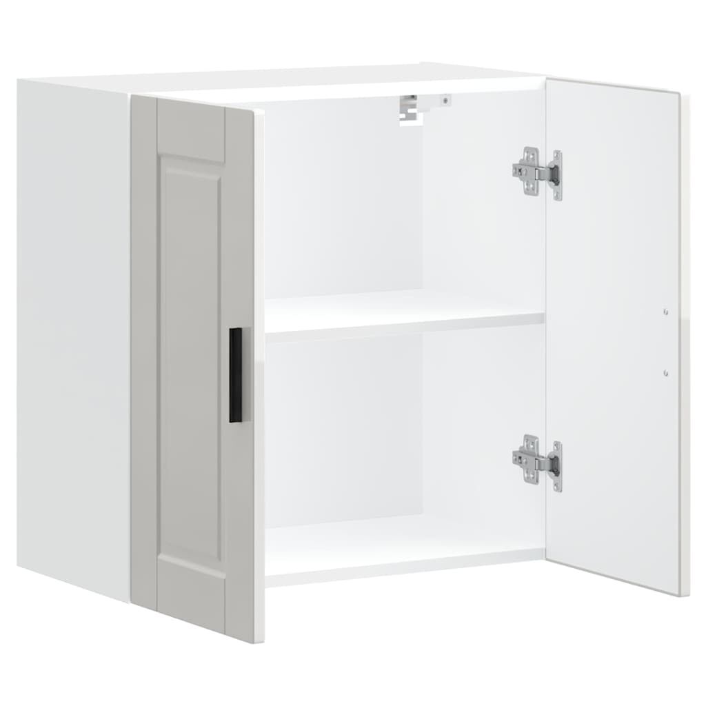 Kitchen Wall Cabinet Porto Storage Cupboard High Gloss Engineered White