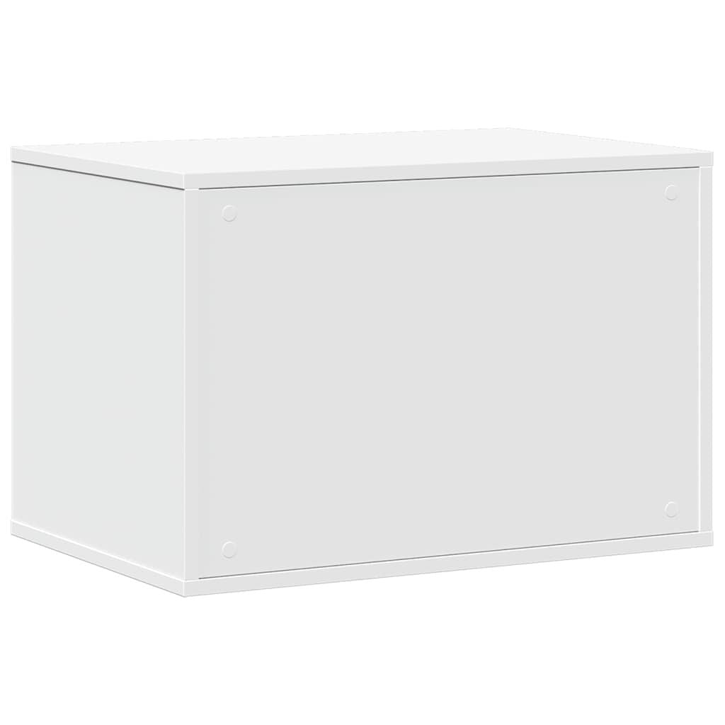Cat Litter Box Enclosure Furniture Cabinet Side Table Engineered Wood White