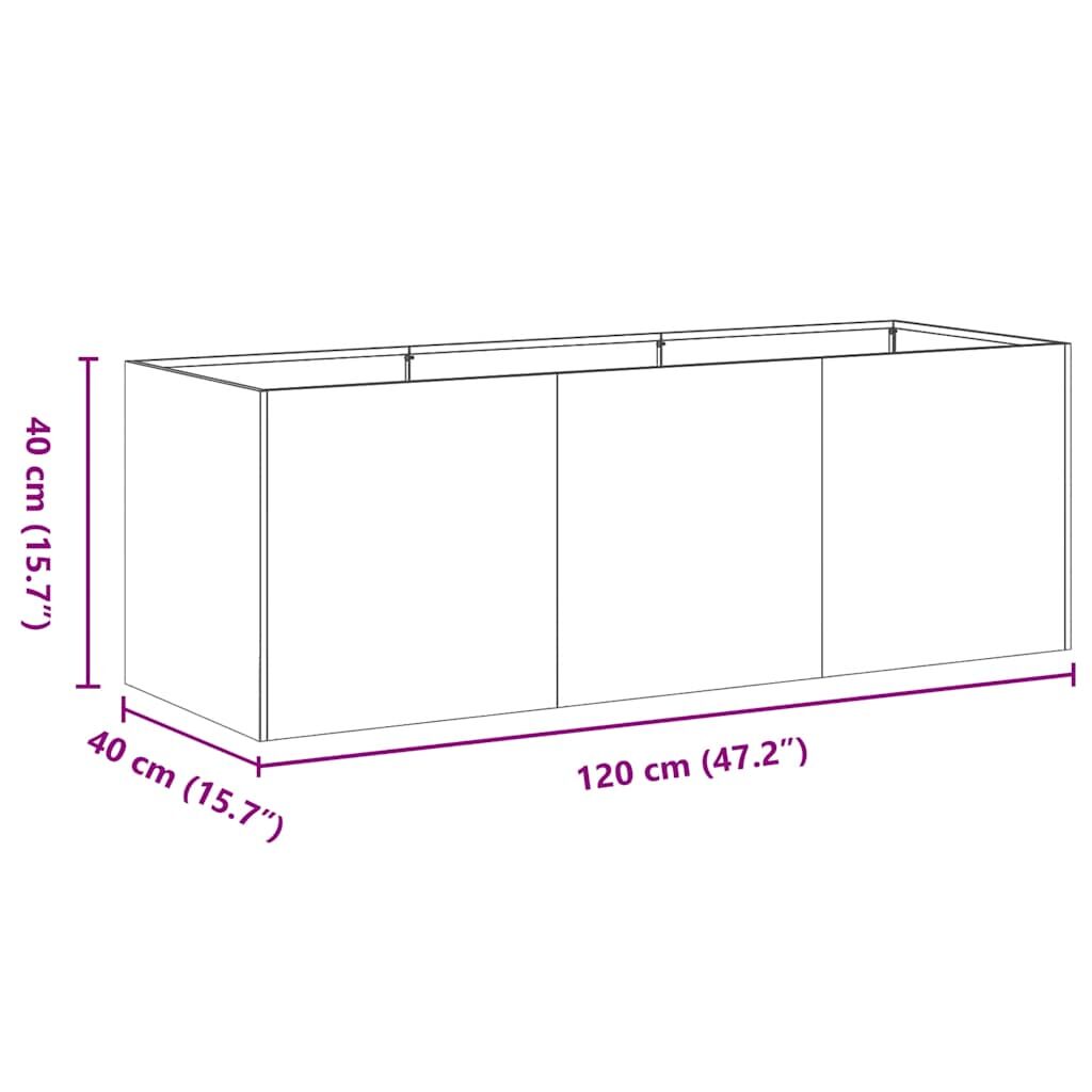 Planter Anthracite 120x40x40 cm Cold-rolled Steel