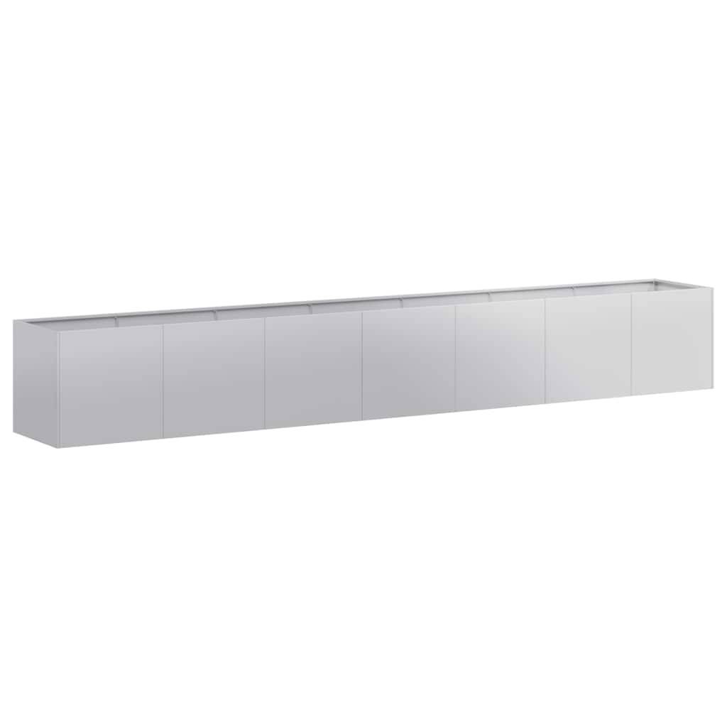 Planter 280cm Long Raised Bed Garden Flower Box Galvanised Steel Silver
