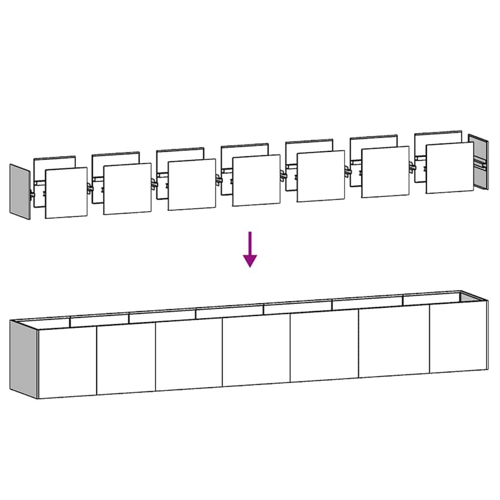 Planter 280cm Long Raised Bed Garden Flower Box Galvanised Steel Silver
