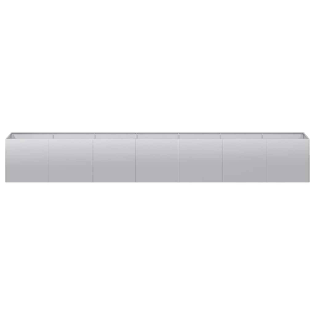 Planter 280cm Long Raised Bed Garden Flower Box Galvanised Steel Silver