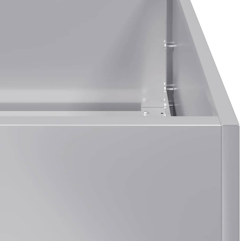 Planter 280cm Long Raised Bed Garden Flower Box Galvanised Steel Silver