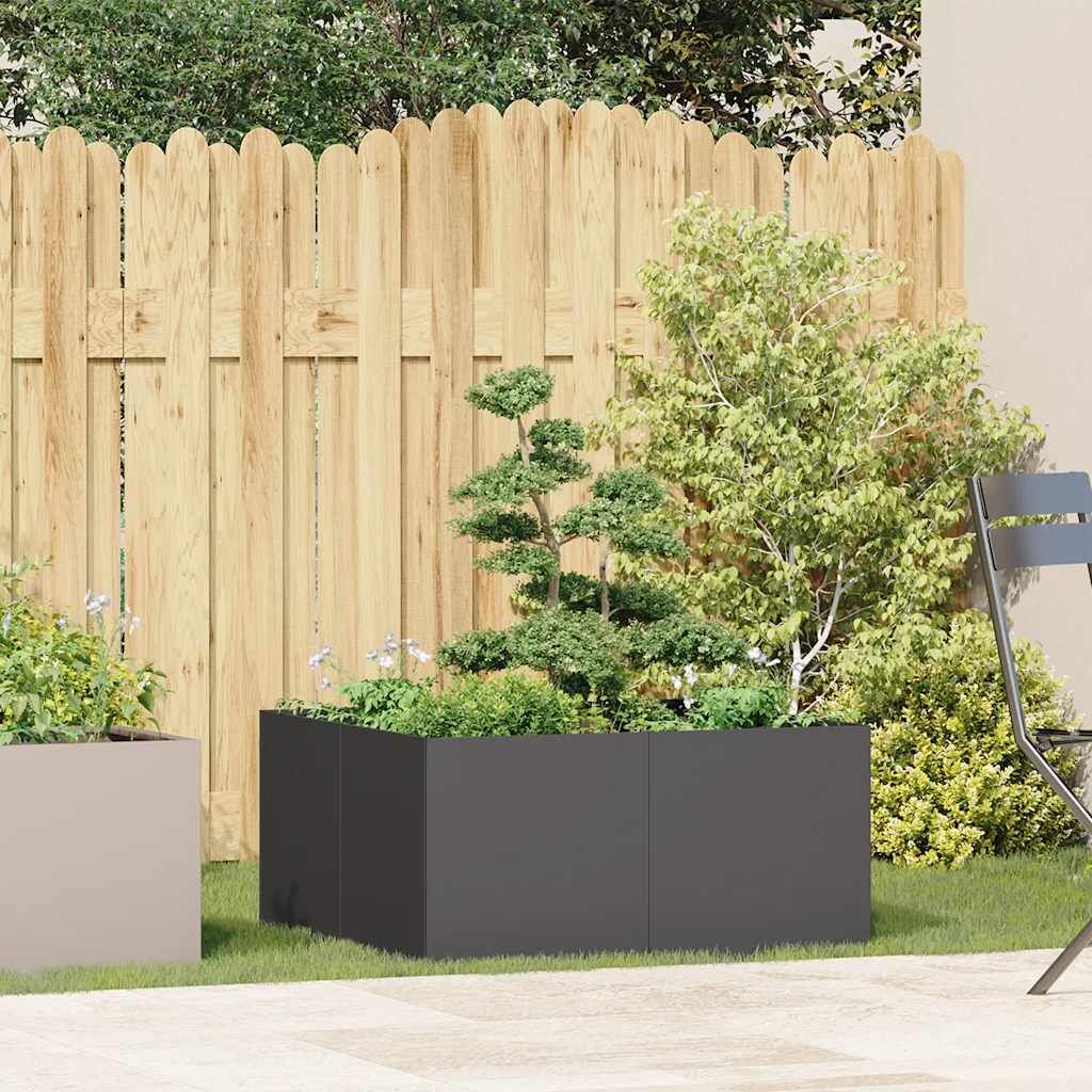 Planter Raised Bed Garden Flower Box Square Cold-Rolled Steel Black