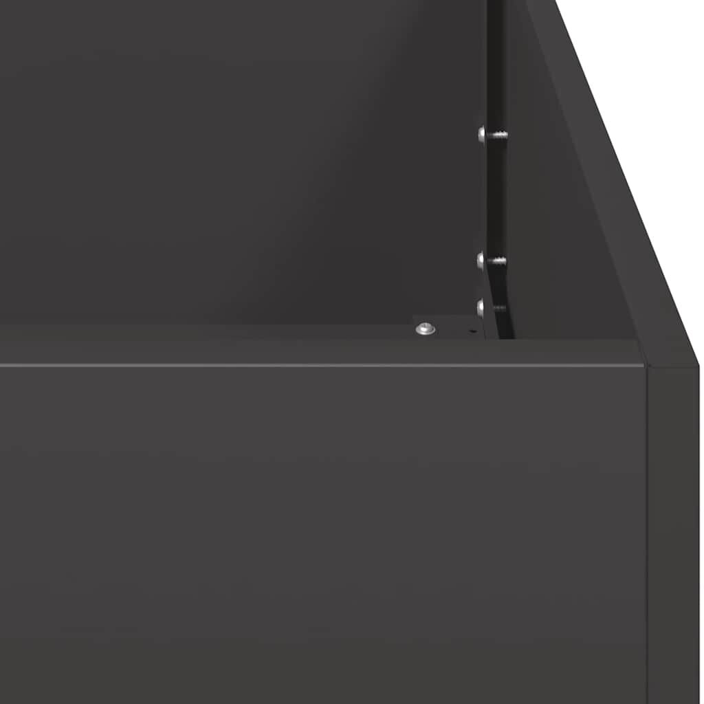 Planter Raised Bed Garden Flower Box Square Cold-Rolled Steel Black