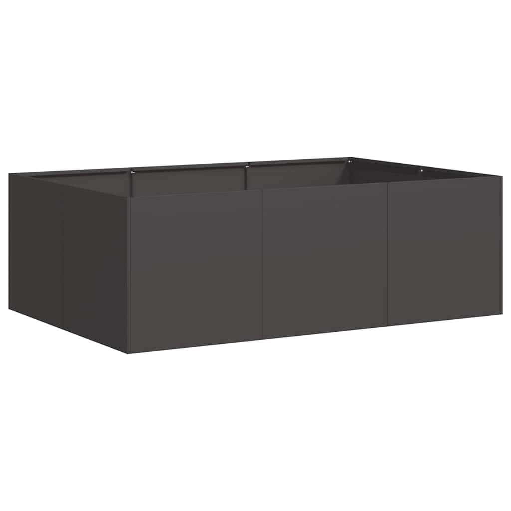 Planter Raised Bed Garden Flower Box Rectangular Steel Black