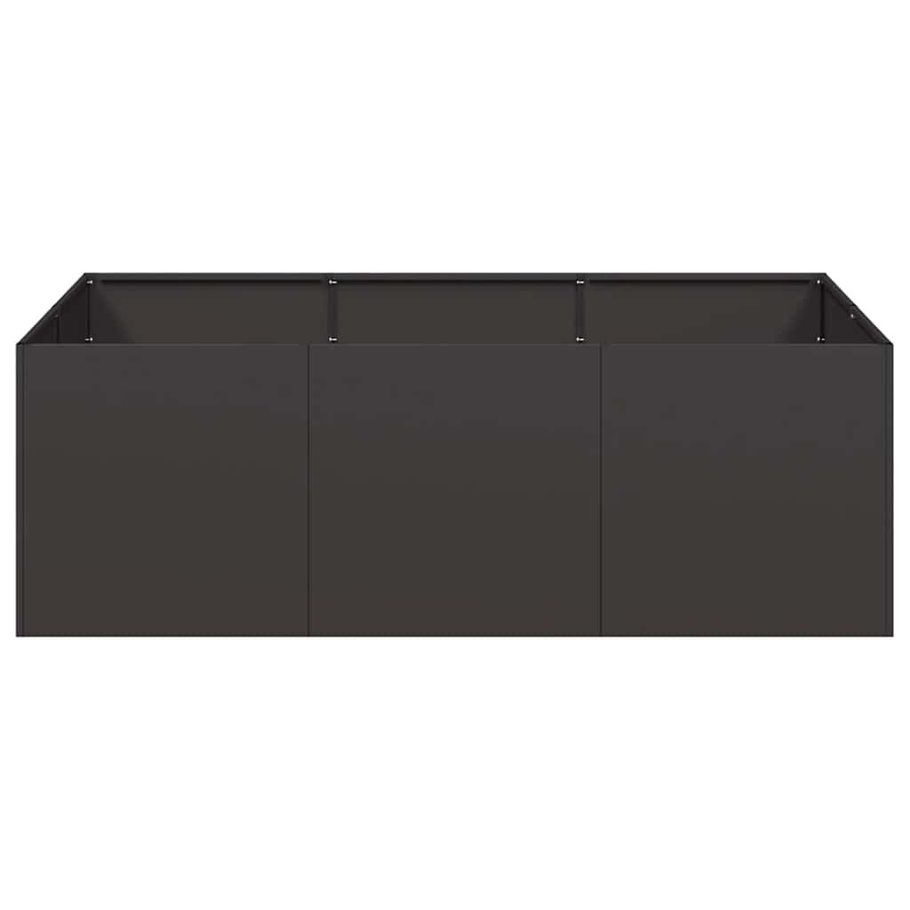 Planter Raised Bed Garden Flower Box Rectangular Steel Black