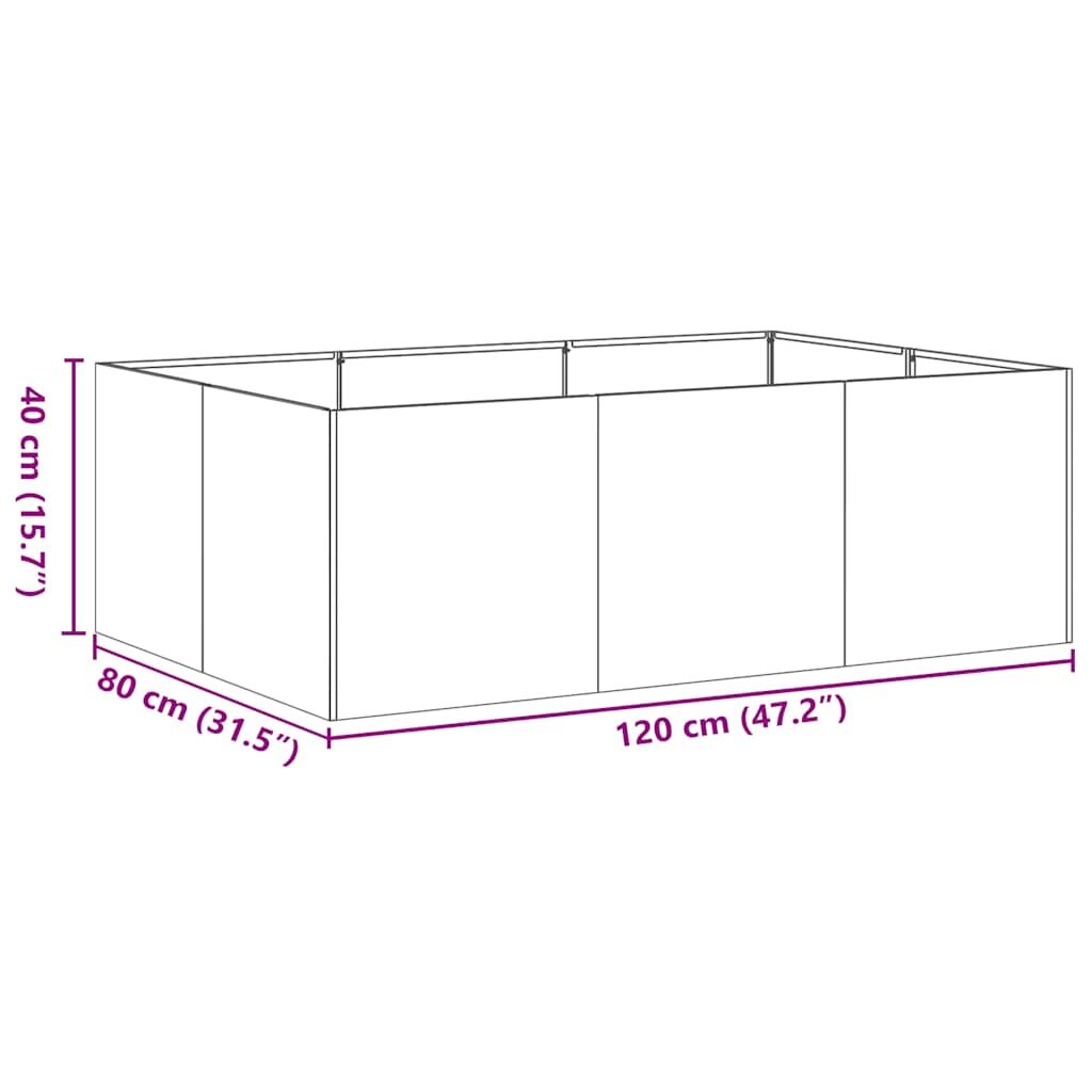 Planter Raised Bed Garden Flower Box Rectangular Steel Black