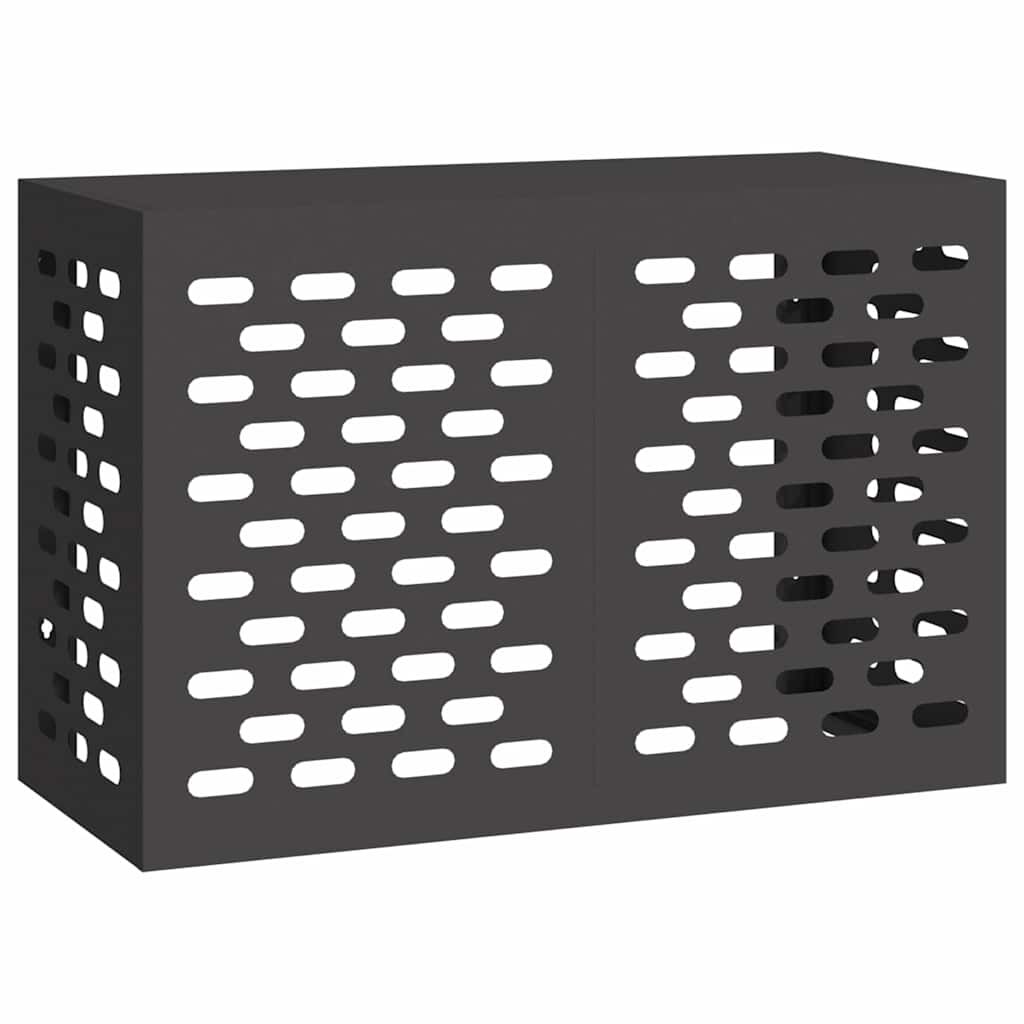 Air Conditioner Cover Outdoor Unit Protector Weatherproof Steel Black