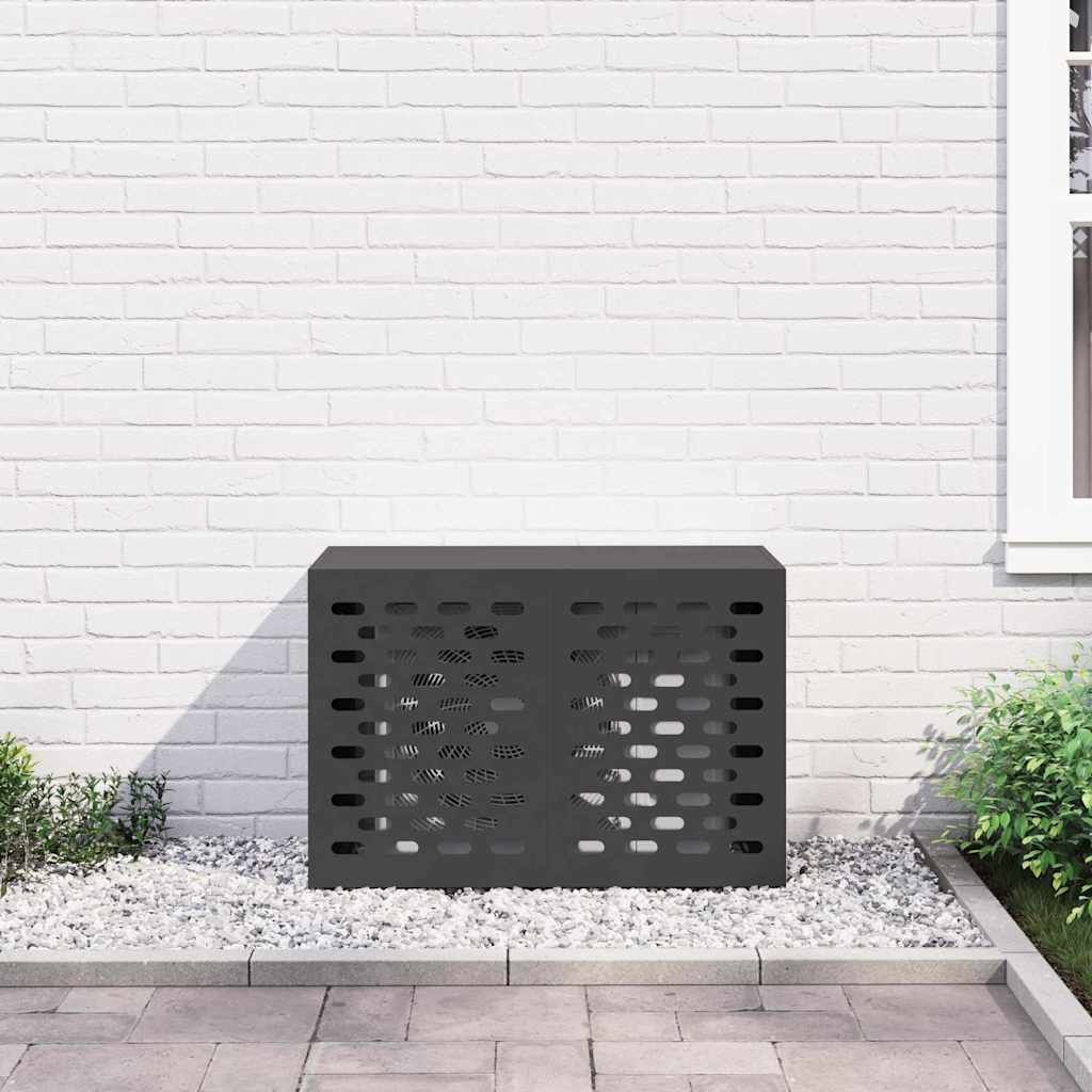 Air Conditioner Cover Outdoor Unit Protector Weatherproof Steel Black