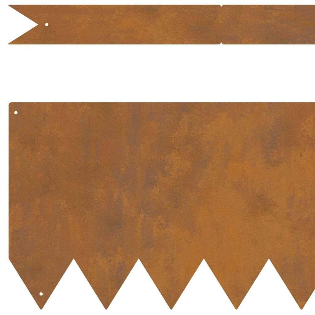 Lawn Edging 20 pcs Garden Border Path Divider Weathering Steel Brown