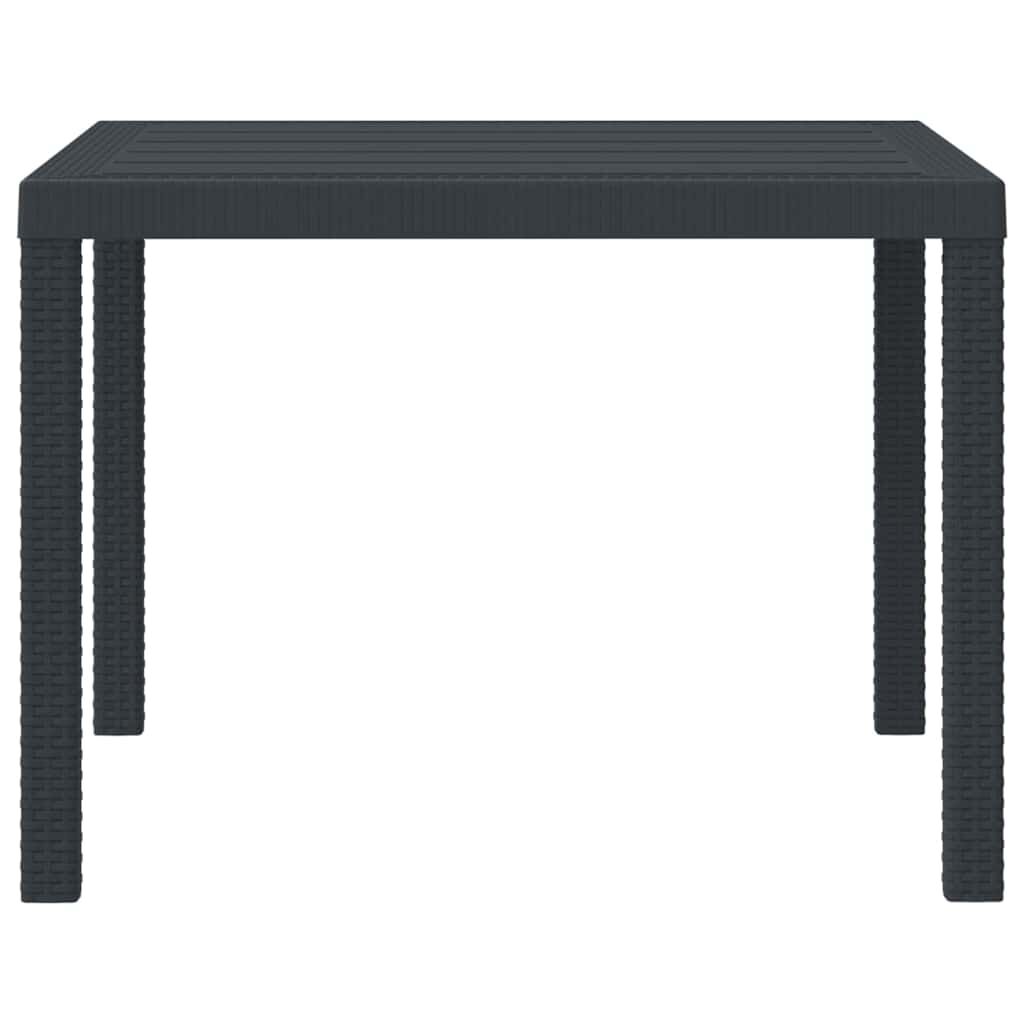 Garden Dining Table Outdoor Patio Steel Frame Poly Rattan Anthracite