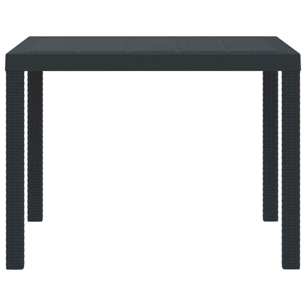 Garden Dining Table Outdoor Patio Steel Frame Poly Rattan Anthracite