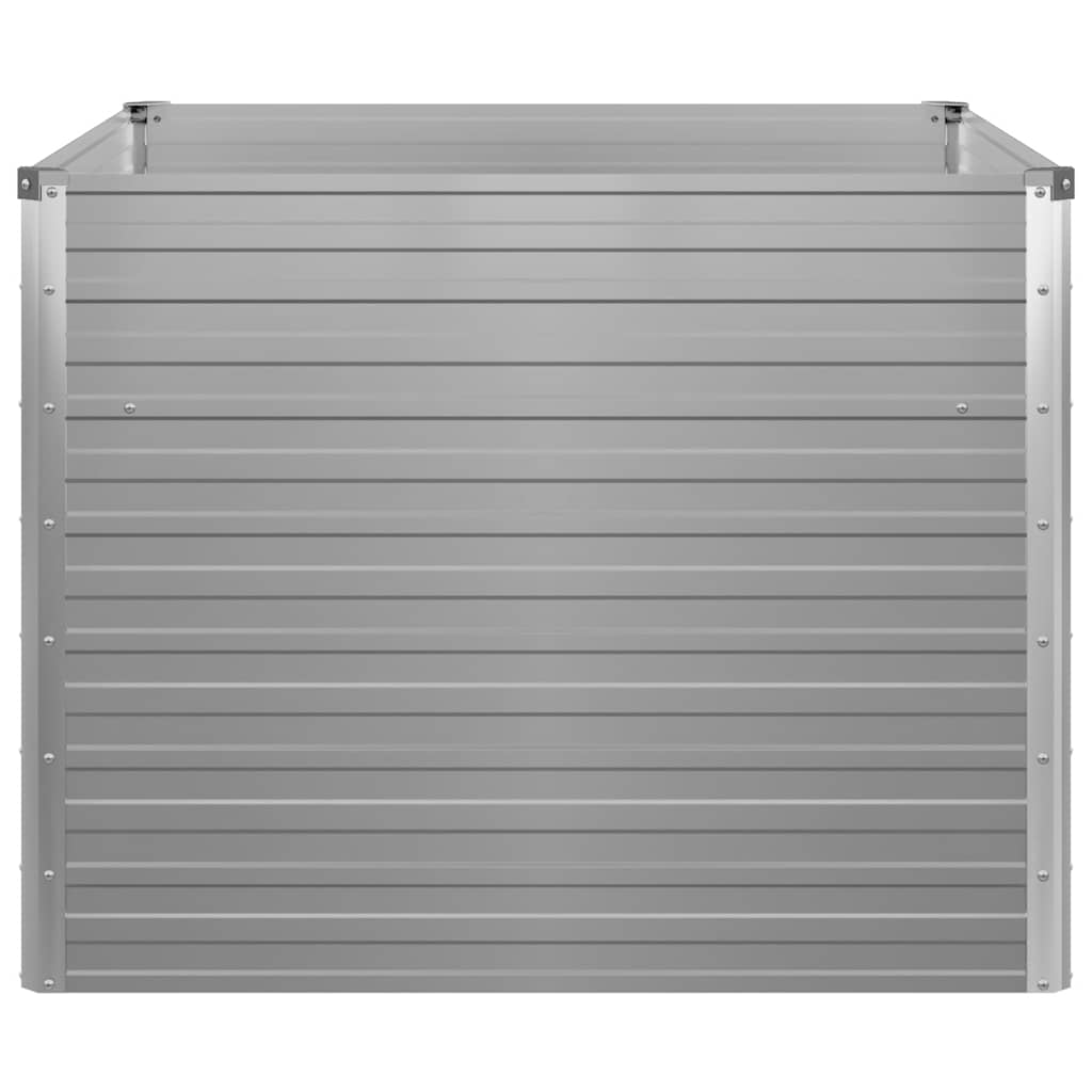 Raised Garden Bed 100x100x77 cm Galvanised Steel Grey