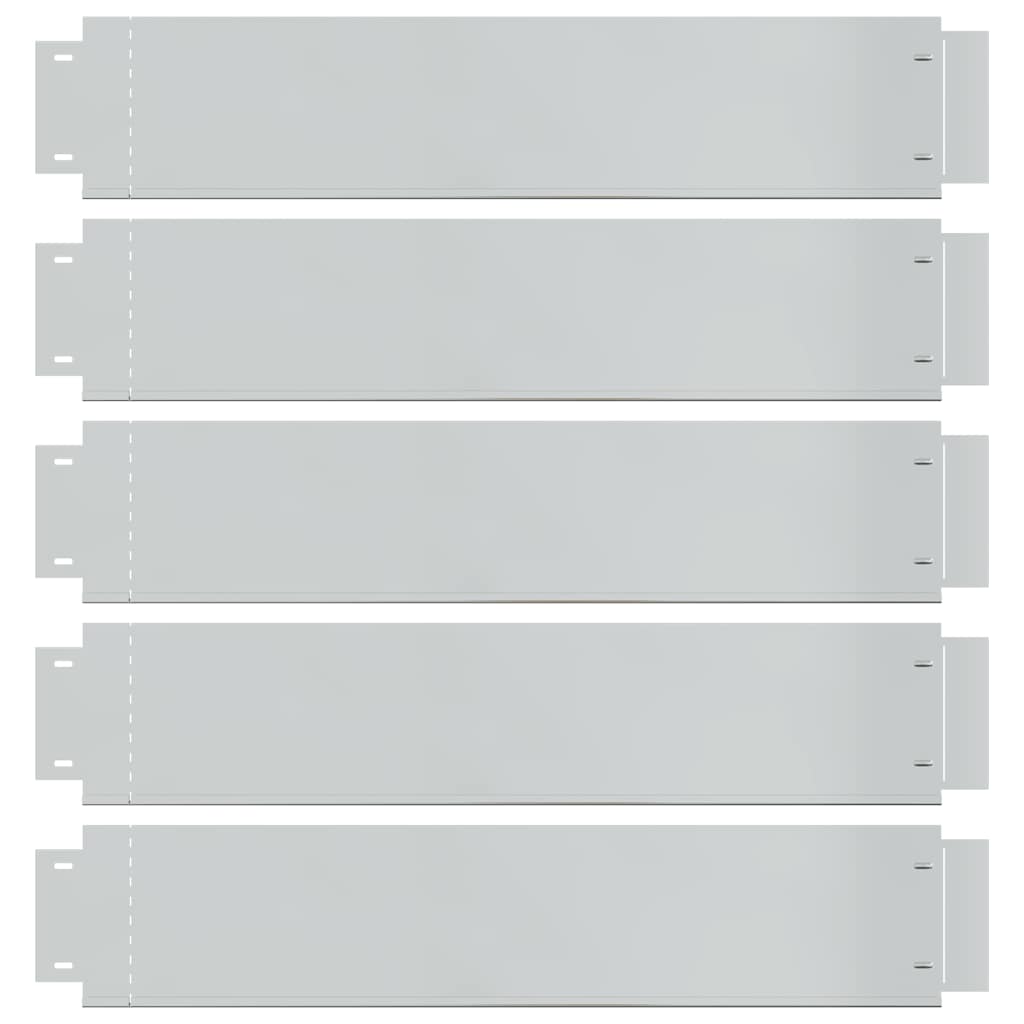 Lawn Fences 5 pcs Galvanised Steel 100x19 cm