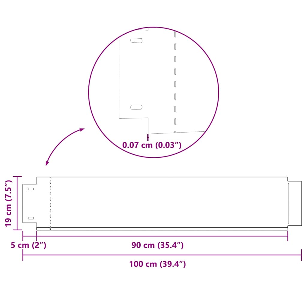 Lawn Fences 5 pcs Galvanised Steel 100x19 cm