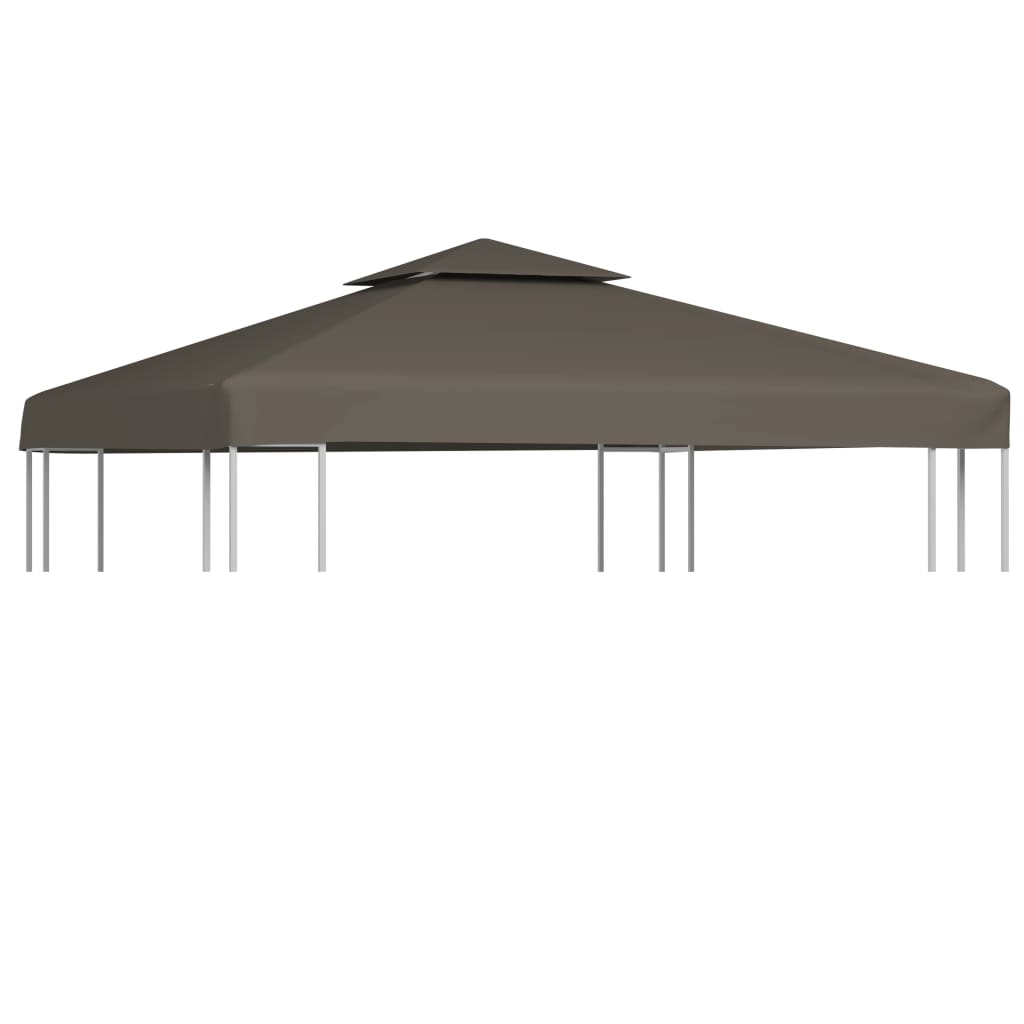2-Tier Gazebo Top Cover 310 g/mÂ² 3x3 m Taupe