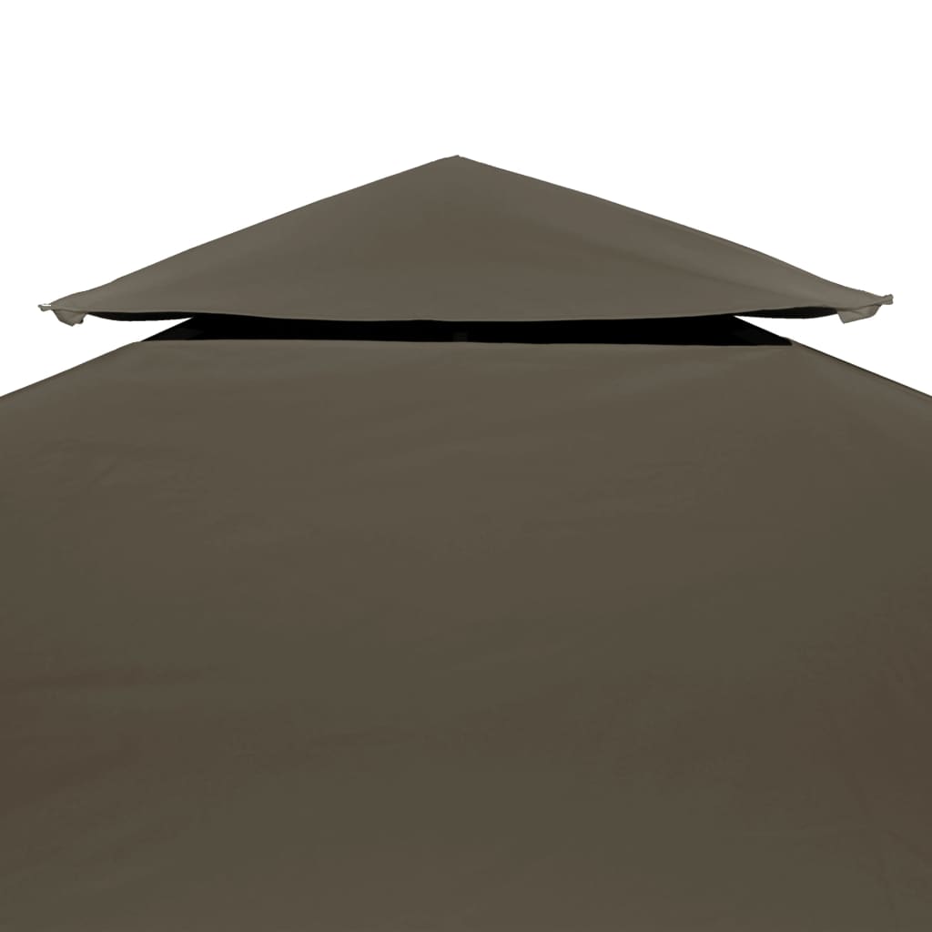 2-Tier Gazebo Top Cover 310 g/mÂ² 3x3 m Taupe