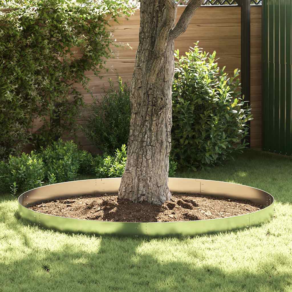 Set of 5 Flexible Lawn Fence Galvanised Steel 100 x 14 cm