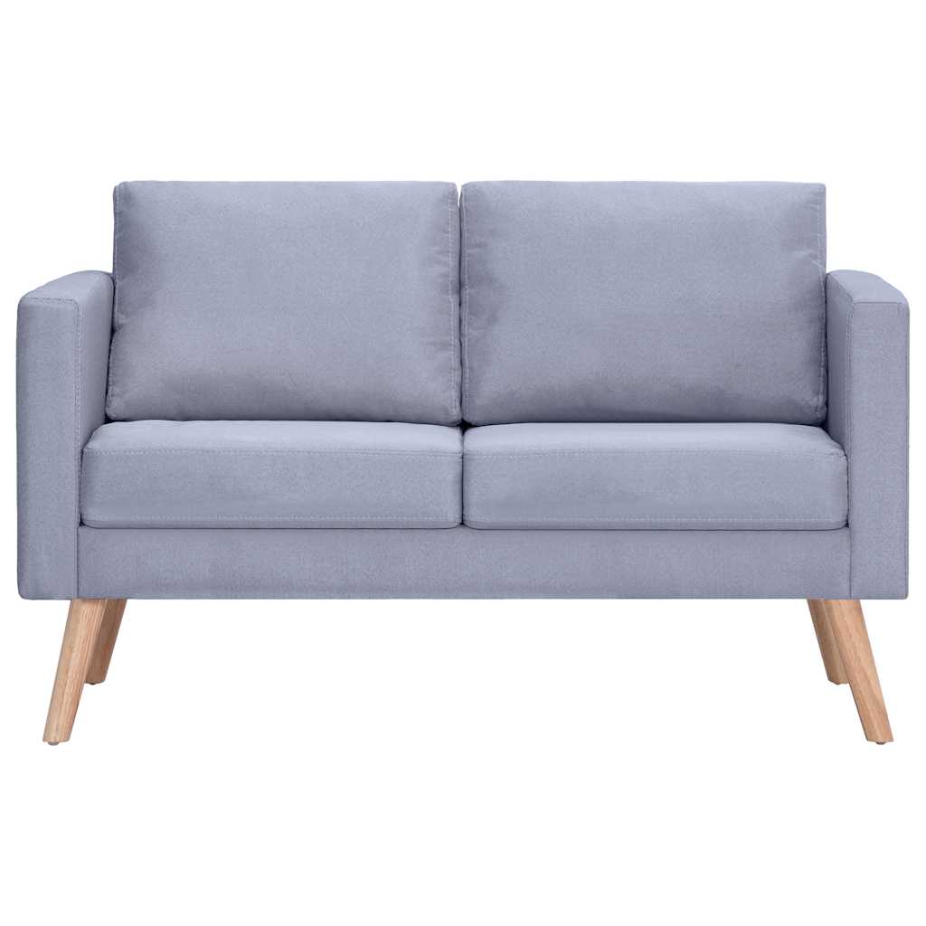 Sofa 2-Seater Fabric Light Grey