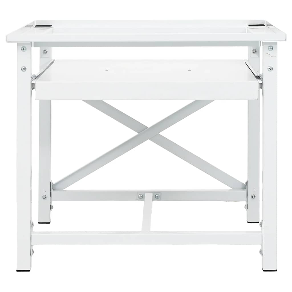 Washing Machine Pedestal with Pull-Out Shelf White