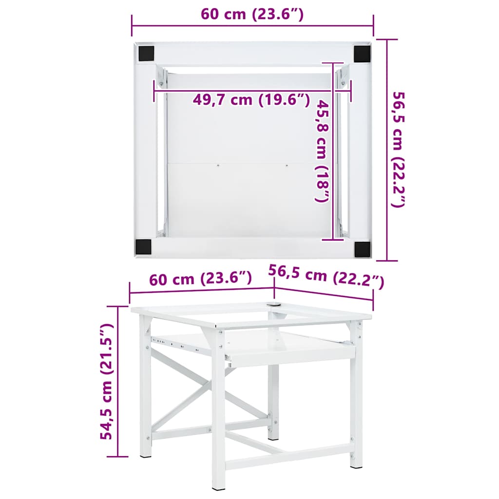 Washing Machine Pedestal with Pull-Out Shelf White
