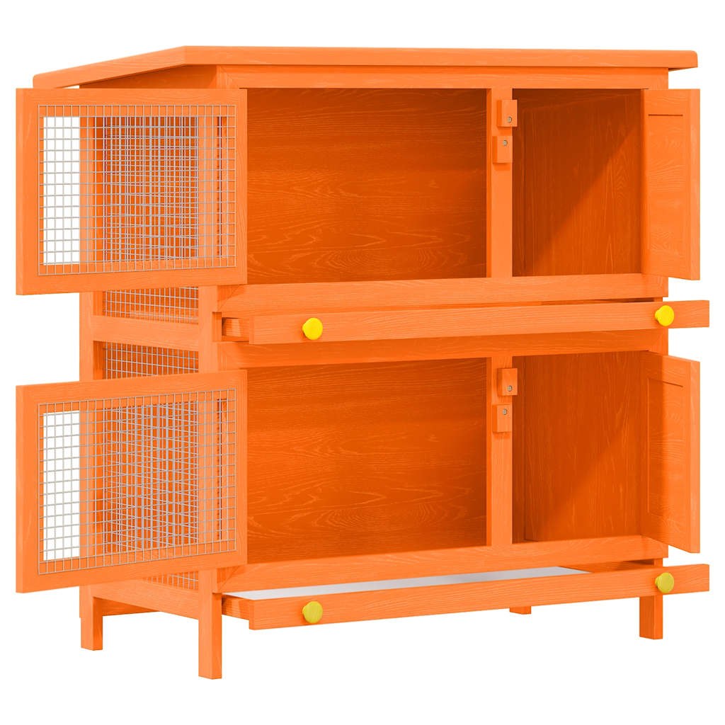 Outdoor Rabbit Hutch Small Pet Cage 4 Door Wood
