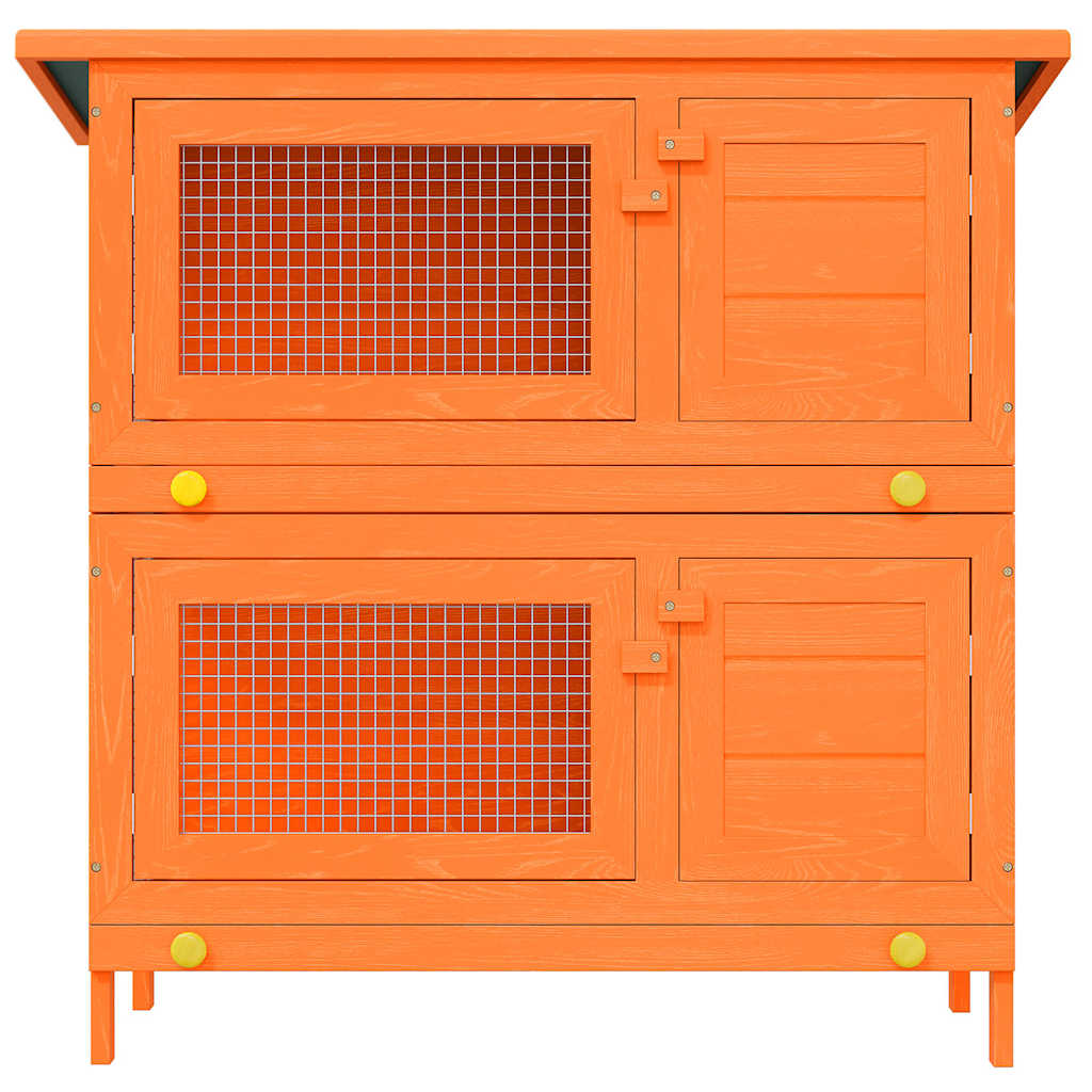 Outdoor Rabbit Hutch Small Pet Cage 4 Door Wood