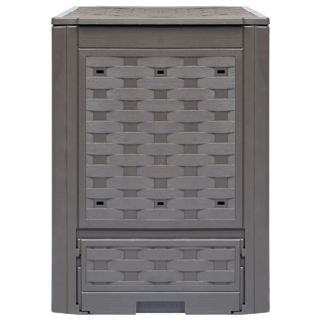Garden Composter Brown 60x60x83 cm 300 L Plastic Rattan