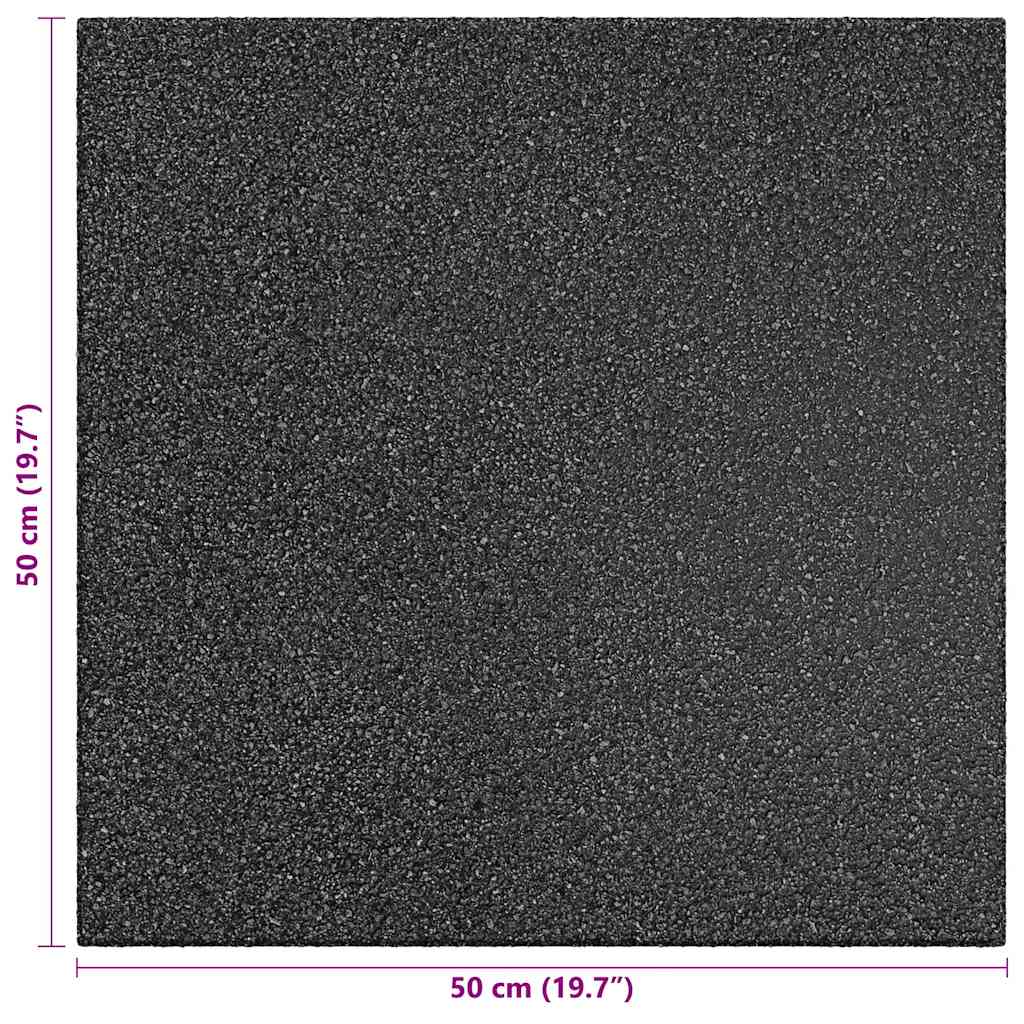 Fall Protection Tiles 12 pcs Rubber 50x50x3 cm Black