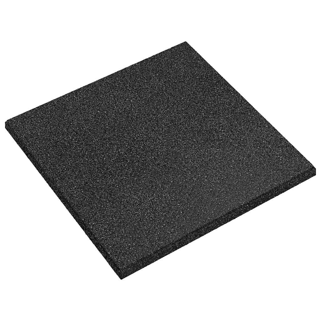 Fall Protection Tiles 18 pcs Rubber 50x50x3 cm Black