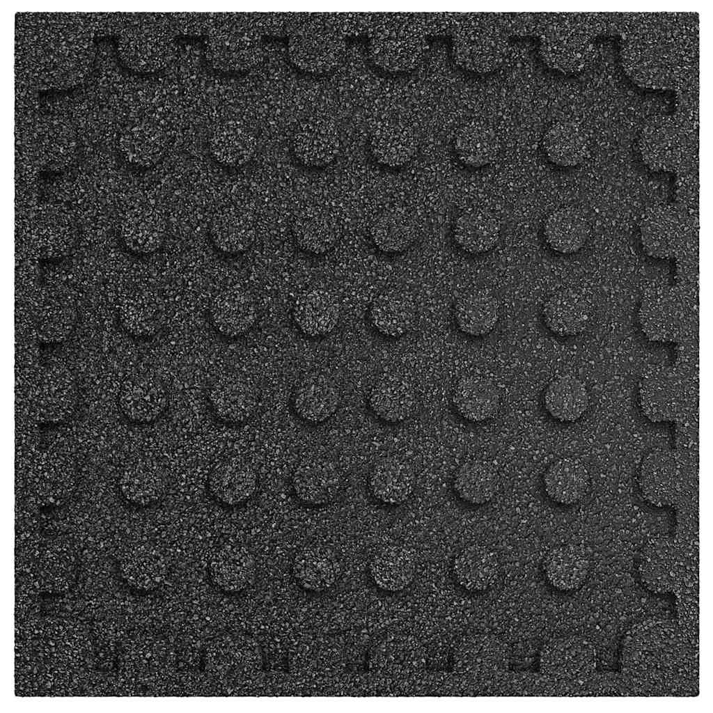Fall Protection Tiles 18 pcs Rubber 50x50x3 cm Black