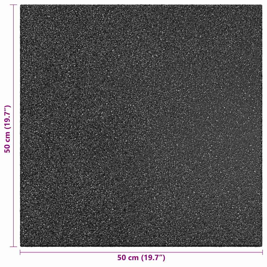 Fall Protection Tiles 18 pcs Rubber 50x50x3 cm Black