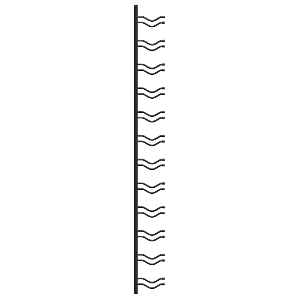 Wall Mounted Wine Racks for 12 Bottles 2 pcs Black Iron