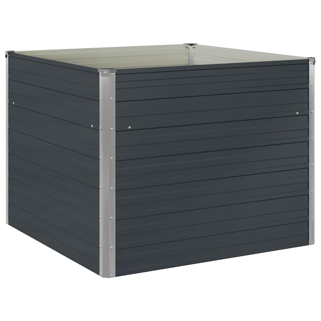 Raised Garden Bed Anthracite 100x100x77 cm Galvanised Steel