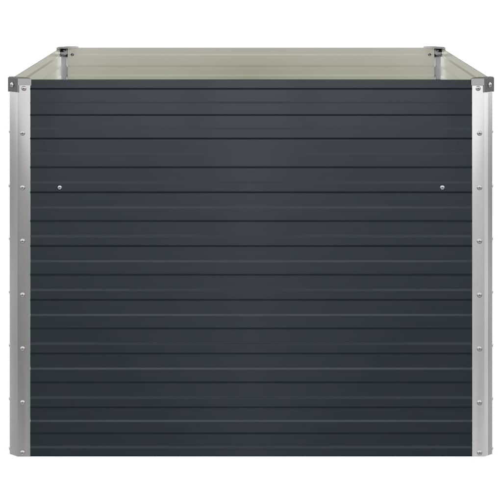 Raised Garden Bed Anthracite 100x100x77 cm Galvanised Steel