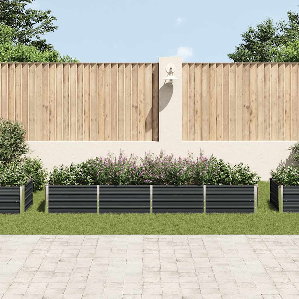 Garden Raised Bed Anthracite 320x80x45 cm Galvanised Steel