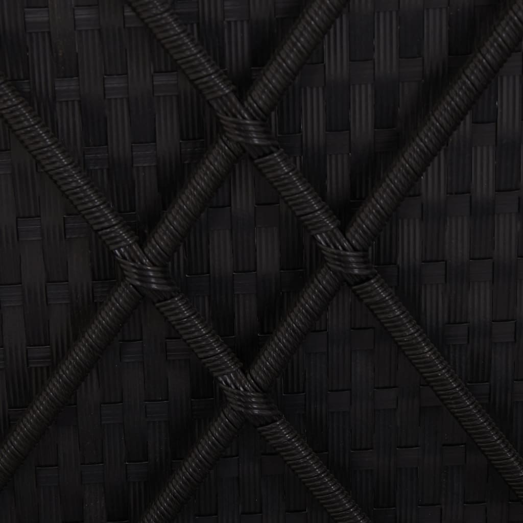 Sun Lounger with Cushion Poly Rattan Black