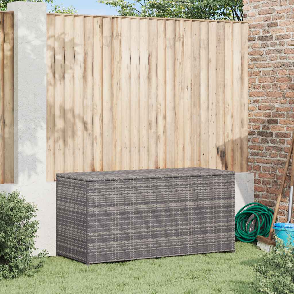 Garden Storage Box Grey 120x50x60 cm Poly Rattan