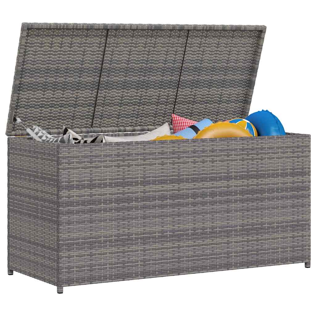 Garden Storage Box Grey 120x50x60 cm Poly Rattan