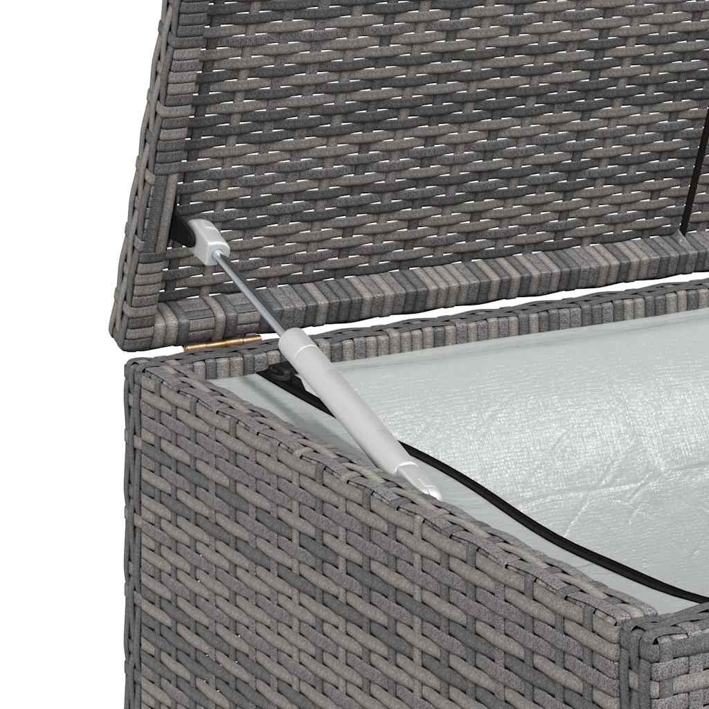 Garden Storage Box Grey 120x50x60 cm Poly Rattan