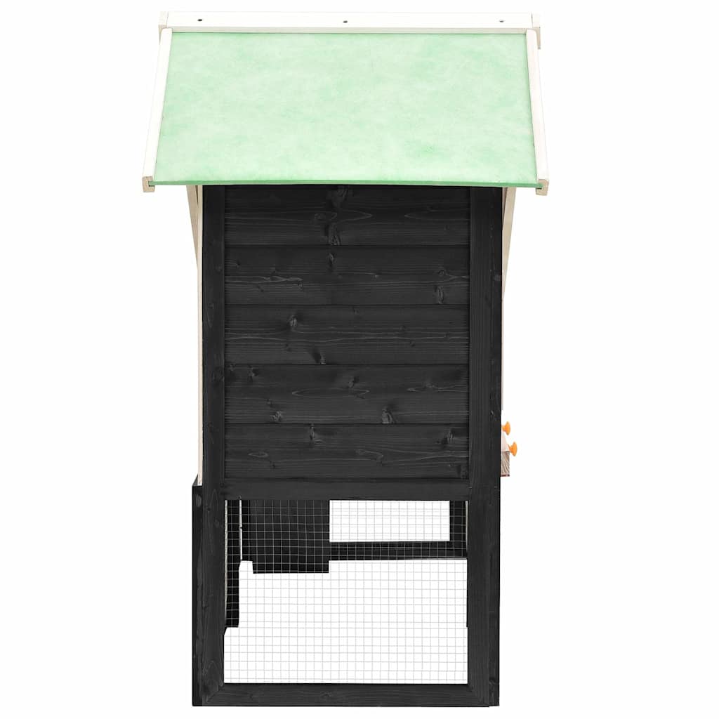 Rabbit Hutch Grey and White 140x63x120 cm Solid Firwood