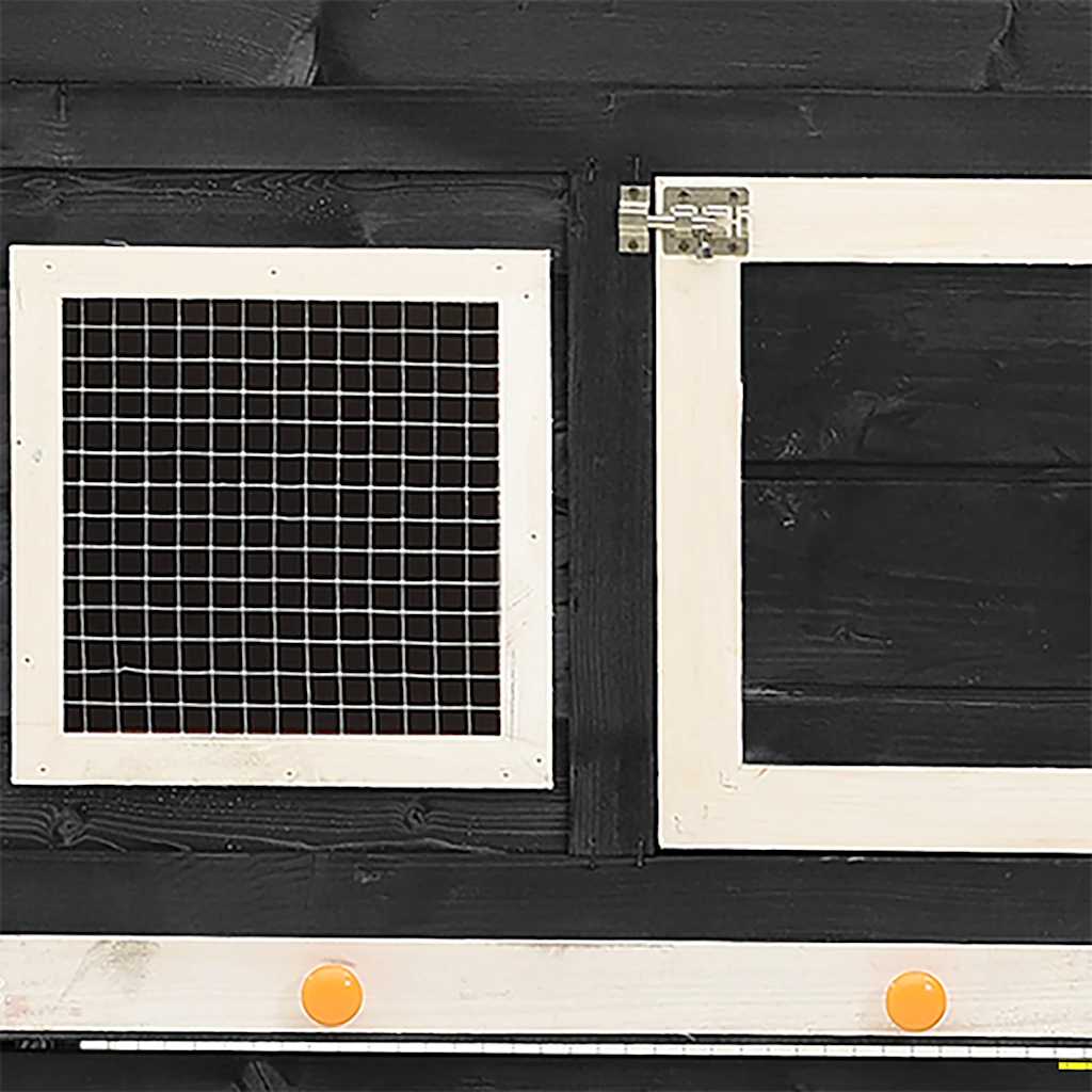 Rabbit Hutch Grey and White 140x63x120 cm Solid Firwood