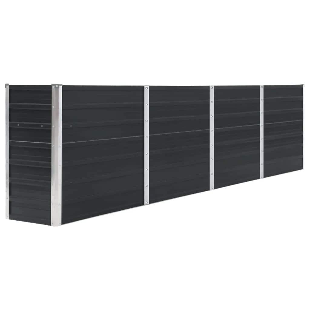 Raised Garden Bed 320x40x77 cm Galvanised Steel Anthracite