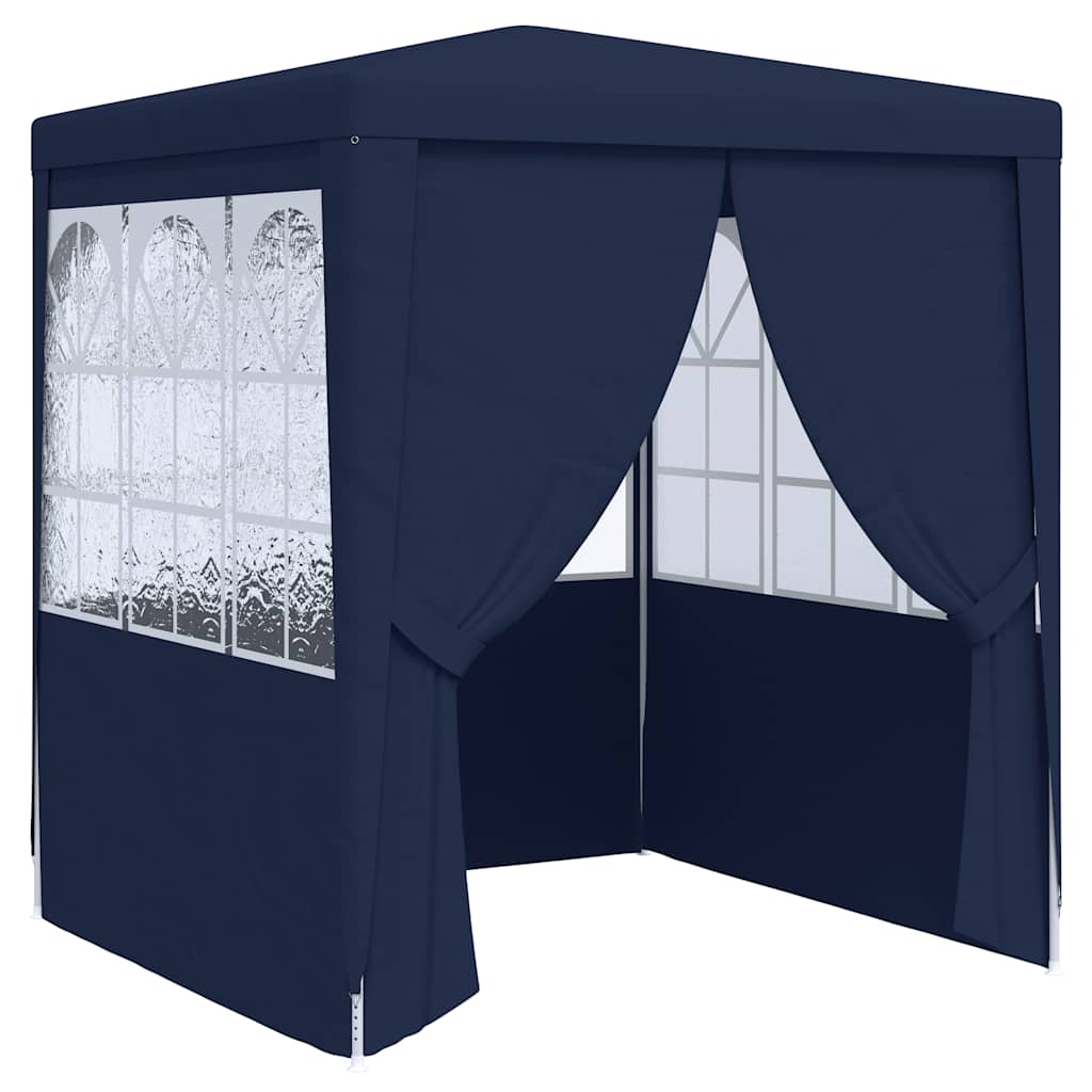 Professional Party Tent with Side Walls 2x2 m Blue 90 g/mÂ²